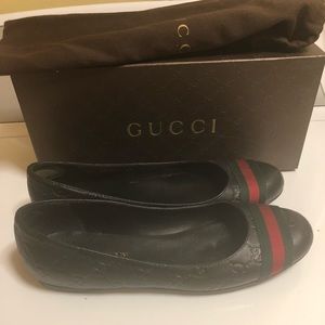 Black Gucci Guccissima Ballet Flats